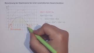 Berechnung der Gewinnzone bei quadratischen Funktionen [upl. by Ona]