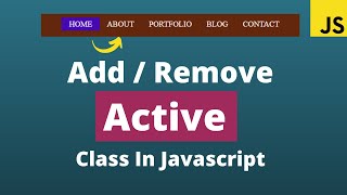 How to add and remove active class on click  HTML CSS and Javascript [upl. by Philo311]