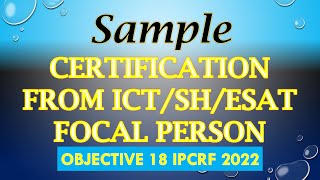 SAMPLE ESAT CERTIFICATION deped ipcrf certificationobjective18 [upl. by Neehsas]