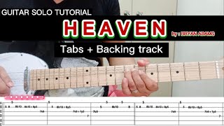 heaven  bryan adams l guitar solo tutorial l tabs  backing track [upl. by Herta]