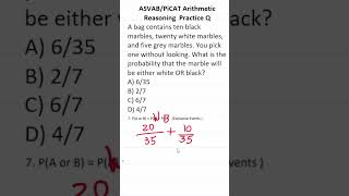 ASVABPiCAT Arithmetic Reasoning Practice Test Q Probability acetheasvab with grammarhero afqt [upl. by Beutler979]