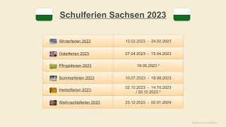 Schulferien Sachsen 2023 [upl. by Oakie389]