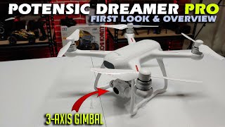 Potensic Dreamer Pro Brushless GPS Drone with 3axis Gimbal First Look amp Overview [upl. by Euqinimod]