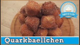 Quarkbällchen selber machen  einfaches Rezept 🍩 [upl. by Aihcats]