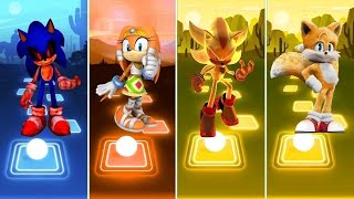 Sonic Exe 🆚 Super Shadow Sonic 🆚 Tails Sonic 🆚 Sonic Boom Sonic Tiles Hop EDM Rush Gameplay [upl. by Innor254]