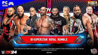 WWE 2K24 Gameplay Biggest Royal Rumble Match  Road To WrestleMania [upl. by Adnolaj781]