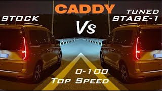 VW CADDY 20 TDI STOCK vs TUNED Acceleration amp Top Speed [upl. by Sosanna847]