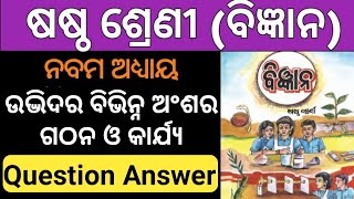 class 6 science chapter 9 question answer  6th class udvidara bibhina ansara gathana o karjya [upl. by Reave]