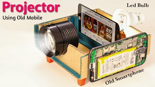 How to make Projector using Old Smartphone  DIY Mobile Projector Science Project [upl. by Eniruam859]