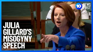 Julia Gillards Famous Misogyny Speech  10 News First [upl. by Jenkel]