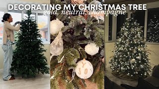 Decorating my Christmas tree  Champagne golds Balsam Hill tree [upl. by Acinna453]