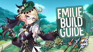 Emilie Build Guide PreRelease – Artifacts Main amp Sub Stats Weapons  Genshin Impact 48 [upl. by Ineslta371]