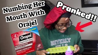 NUMBED HER MOUTH WITH ORAJEL PRANK ON DEJAH [upl. by Dalpe]