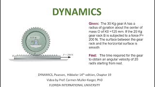 DYNAMICS Example 1945 Principle of angular linear momentum [upl. by Vincenta]