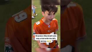 Brandon Marshall runs into kid with his jersey on 🤣 [upl. by Ueik346]