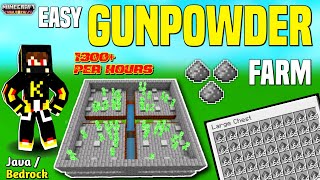 Best  Easy GUNPOWDER FARM In Minecraft 120  121😯  Creeper farm  Bedrock Java  HINDI [upl. by Pelagias]