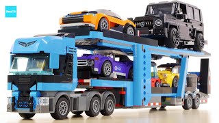 レゴ シティ スポーツカー輸送車 60408 ／ LEGO City Car Transporter Truck with Sports Cars Speed build amp Review [upl. by Meg226]