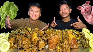 Pork with Mustard Greens🐷🥬Mukbang  Weather cga Oak ka hanggam gagi Khuhaocdi😁❤️ [upl. by Dotti]