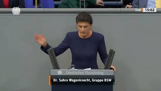 BSW Sahra Wagenknecht Bundestag 161024 Zur Regierungserklärung im Europarat [upl. by Lleryt]