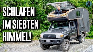 Er hat schon 7 Reisemobile gebaut In dieser Land Cruiser Absetzkabine steckt Perfektion [upl. by Wilscam221]