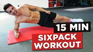 15 MIN SIXPACK WORKOUT NO EQUIPMENT BODYWEIGHT WORKOUT [upl. by Colley379]