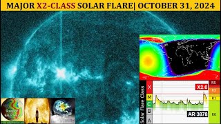 X2Class Solar Flare  Oct 31 2024 [upl. by Yarak906]