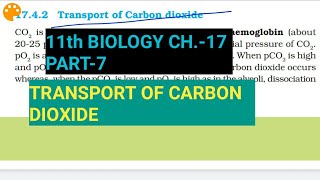 Class 11 BiologyCh17 Part7Transport of CarbondioxideStudy with Farru [upl. by Waring]