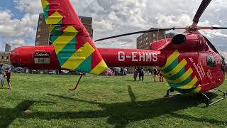 JackCornwellSt London Air Ambulance  Helicopter Landed in Jack Cornwell Street Manor Park E12 5NN [upl. by Cardinal]