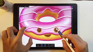 Donut in Vector using Affinity Designer IPAD Pro [upl. by Mahmud177]