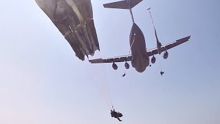 82nd Airborne Division Paratroopers Mass Tac Jump [upl. by Weintrob]