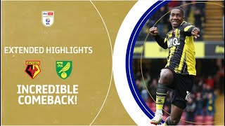 INCREDIBLE COMEBACK  Watford v Norwich City extended highlights [upl. by Cathyleen]