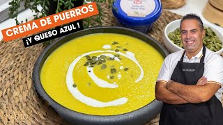 MARAVILLOSA RECETA DE CREMA DE PUERROS CON QUESO AZUL [upl. by Annaj]