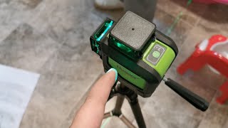 Huepar 902CG SelfLeveling 360Degree Cross Line Laser Level with Pulse Mode  review and test [upl. by Ibed]