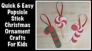 Quick amp Easy Popsicle Stick Christmas Ornament Craft for Kids  Super cute patterns [upl. by Eizle]