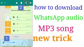 2018 WhatsApp new mp3 tricksWhatsApp audio MP3 song downloadaalltips [upl. by Airpal]