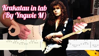 Yngwie Malmsteen Krakatau backing track and tabs Guitar tabs by Kimsmusic [upl. by Rosena]