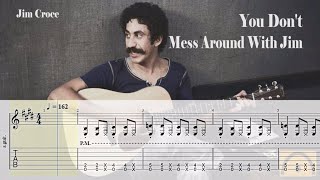 You Don’t Mess Around With Jim  Jim Croce  Guitar Tab [upl. by Ahsinrat]