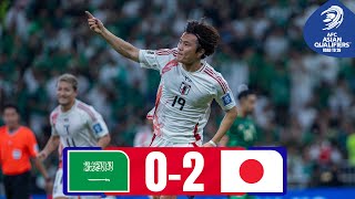 Japan continues perfect start  Saudi Arabia  Japan  Highlights  AsianQualifiers  Road To 26 [upl. by Scriven703]