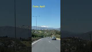 Mountain Psiloritis April view with snow music automobile Greece mountains apri l [upl. by Aniryt10]