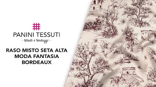 Raso Misto Seta Alta Moda Fantasia Bordeaux [upl. by Delly]