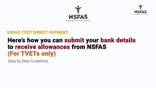 NSFAS TVET Direct Payment Instructional Guide Video [upl. by Yhotmit]