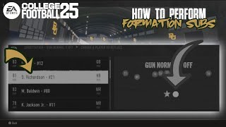 College Football 25 How to Perform Formation Subs [upl. by Nonregla]