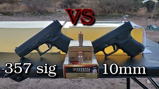 357 sig VS 10mm Federal HST Ballistics Gel Test [upl. by Magdalena]