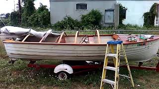 1958 MFG runabout boat restore part 1 [upl. by Eytteb]