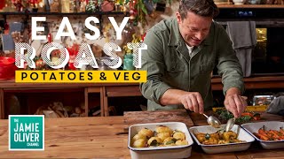 Easy Christmas Roast Potatoes amp Roasted Vegetables [upl. by Anoj]