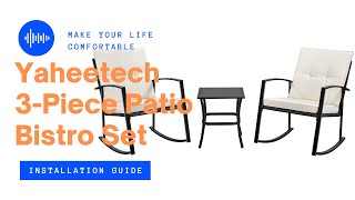 Yaheetech 3Piece Patio Rocking Bistro Set Installation Guide patiobistroset [upl. by Orna437]