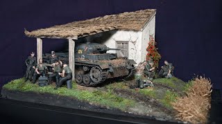 135 WW2 Diorama Full build with realistic scenery  Cyber hobby Pz III Ausf H [upl. by Chong]