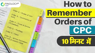 Tricks to Remember Orders of CPC  Learn CPC easily amp quickly  Orders of Civil Procedure Code [upl. by Hanikehs]