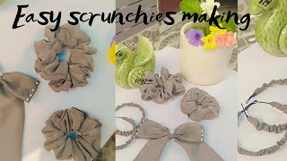 Easy scrunchies making method DIY scrunchies How to make scrunchies [upl. by Marcello]