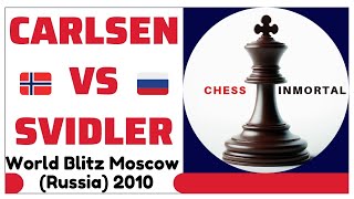 Magnus Carlsen vs Peter Svidler World Blitz Moscow Russia 2010 [upl. by Mcnamara]